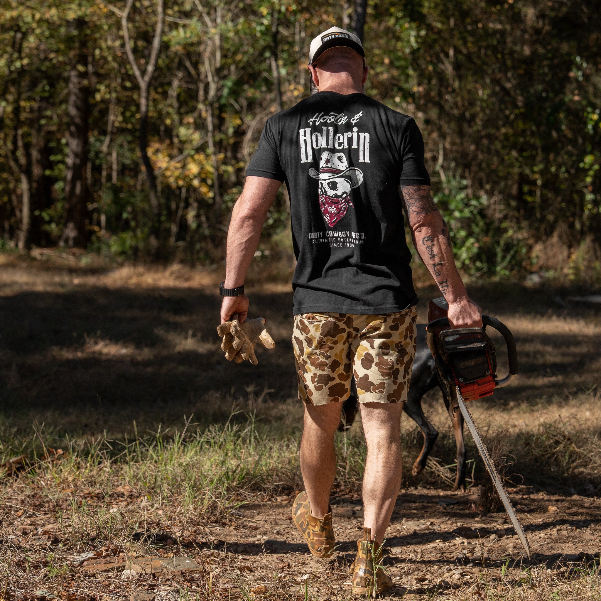 Hootin' And Hollern' Men's T-Shirt - DIRTY COWBOY MFG #color_black