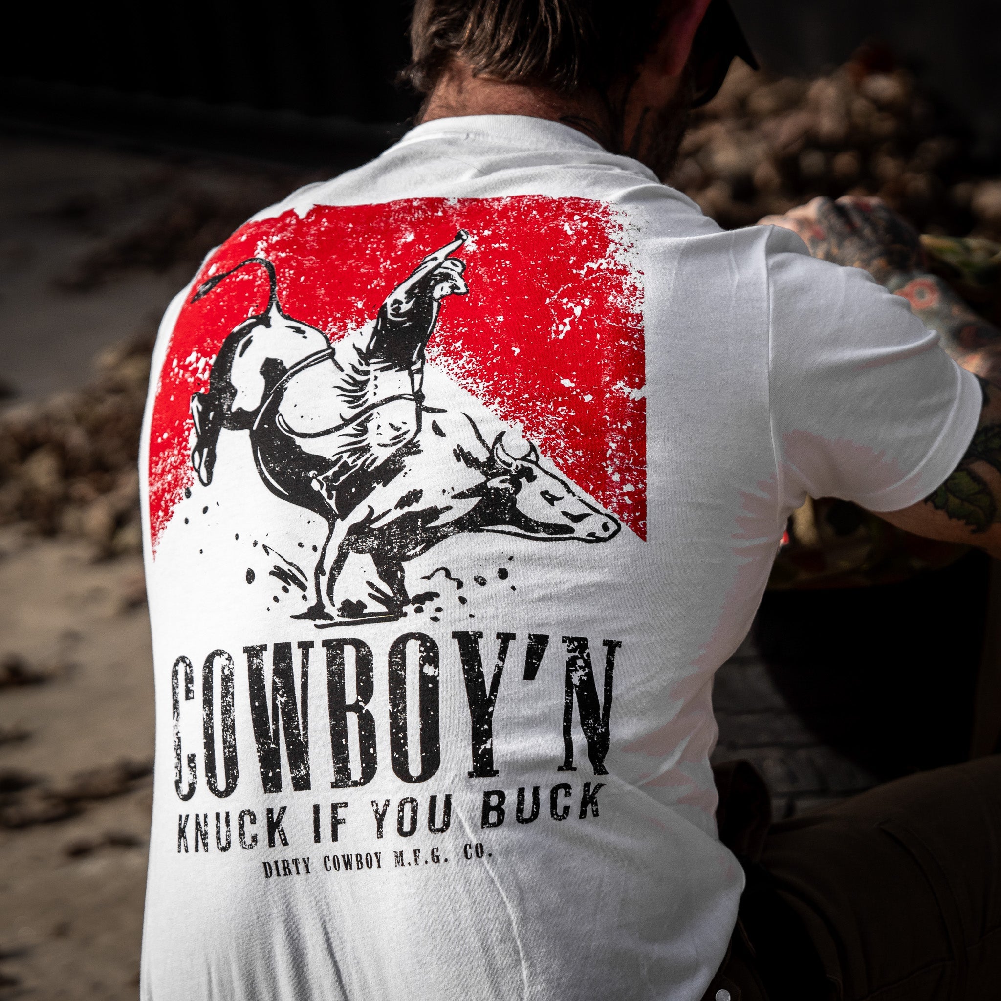 Cowboy'n | Knuck If You Buck Men's T-Shirt - DIRTY COWBOY MFG