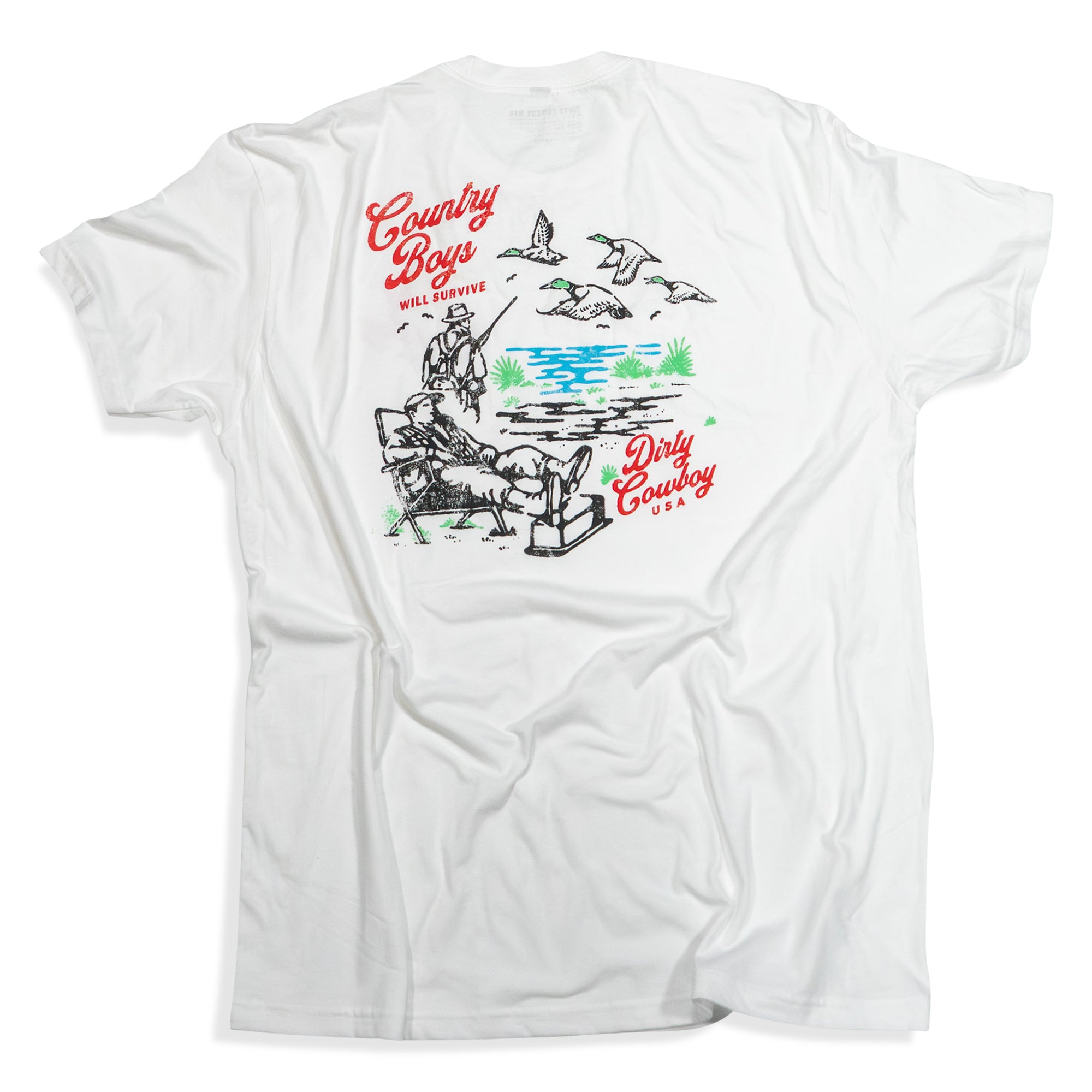 Country Boy's Will Survive Men's T-Shirt - DIRTY COWBOY MFG
#color_white