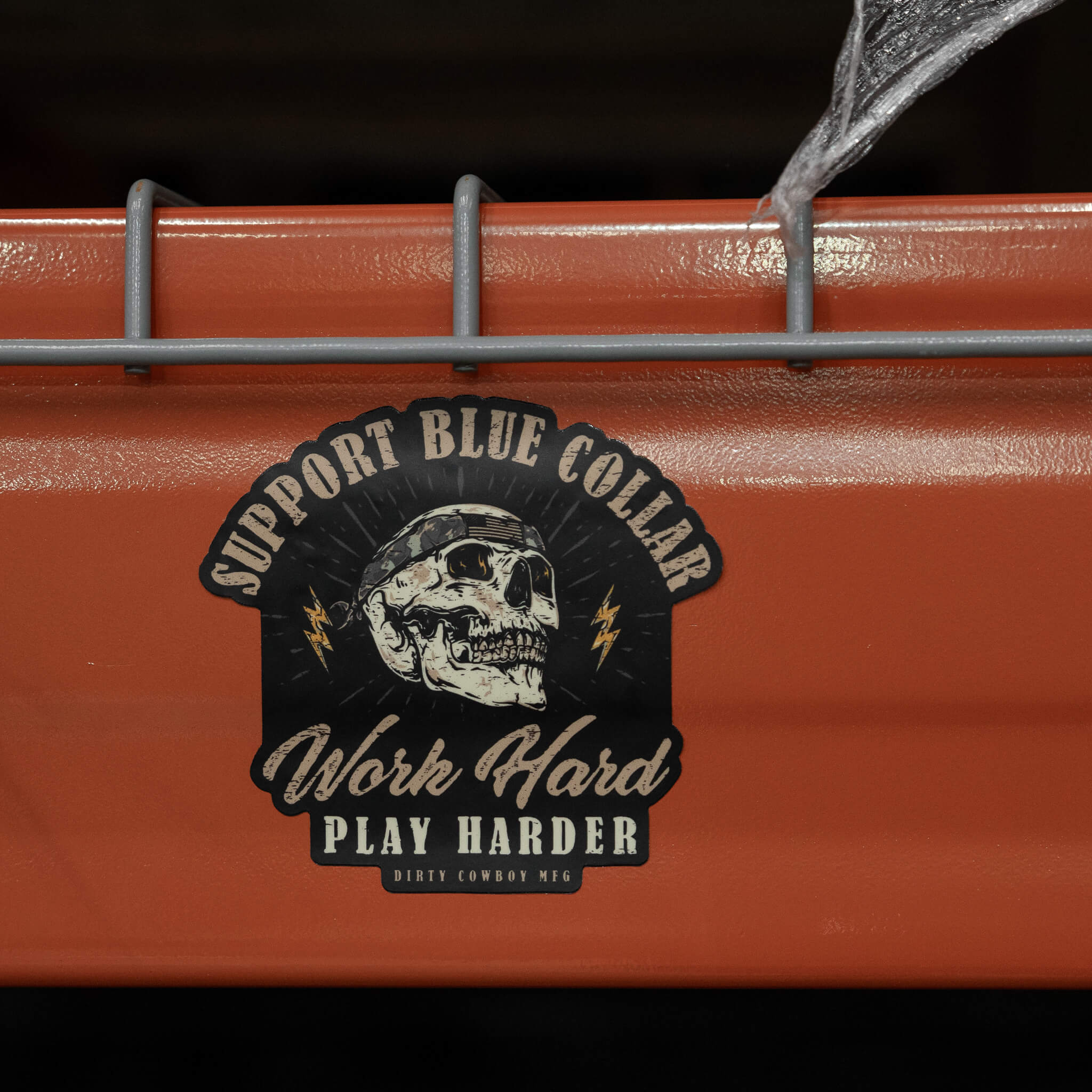 Work Hard Play Harder Blue Collar Decal - DIRTY COWBOY MFG