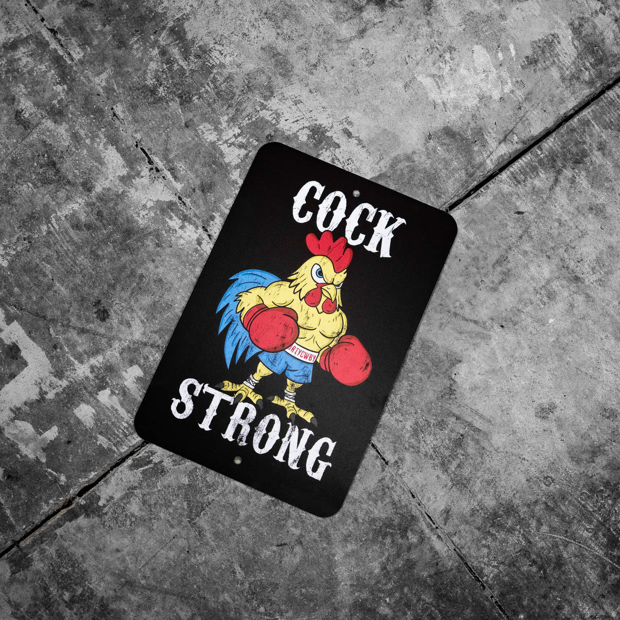 Cock Strong Boxing Chicken Wall Mounted Metal Sign