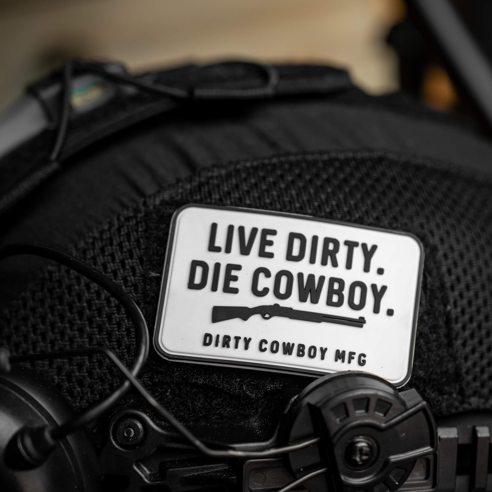 Live Dirty. Die Cowboy. PVC Velcro Patch - DIRTY COWBOY MFG