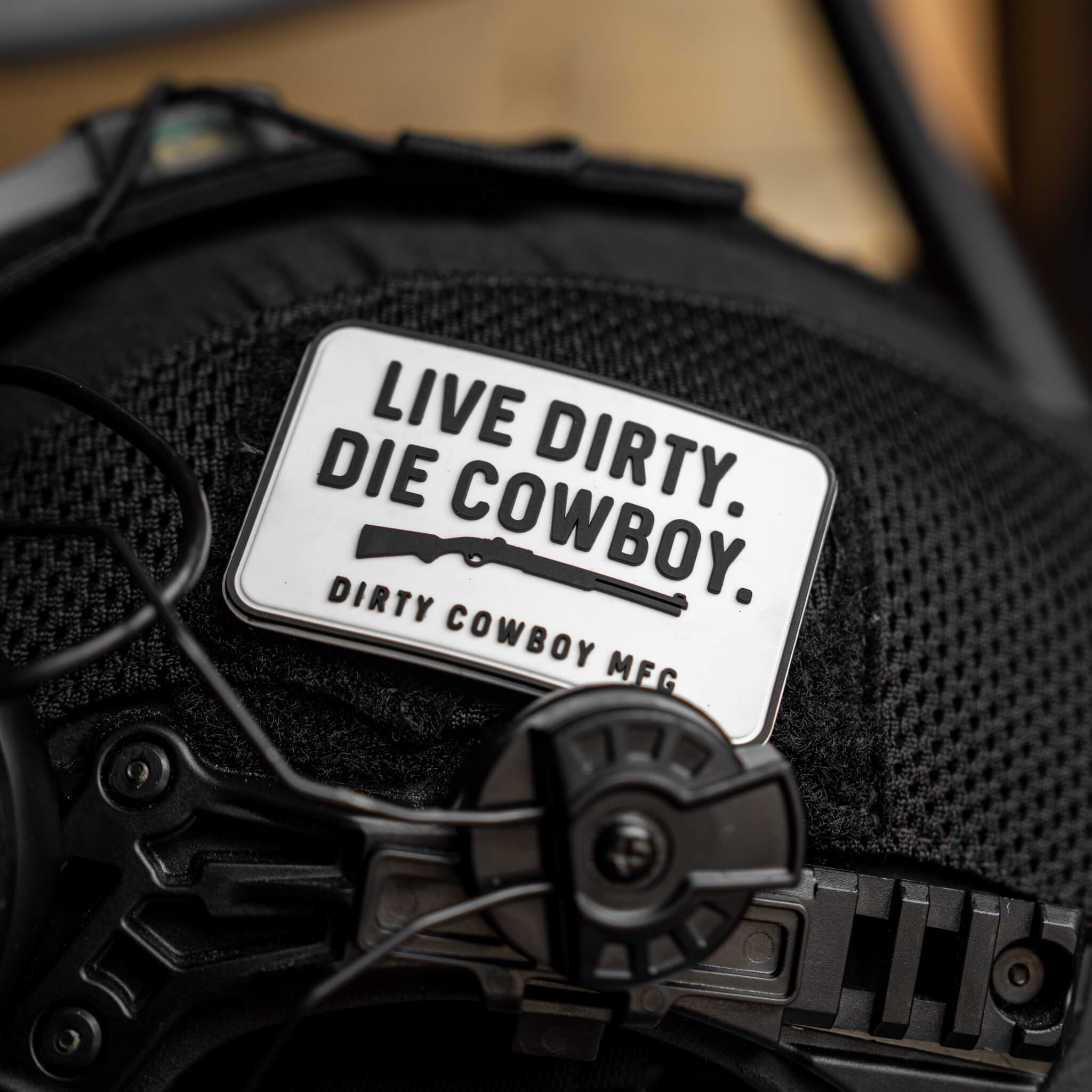 Live Dirty. Die Cowboy. PVC Velcro Patch - DIRTY COWBOY MFG