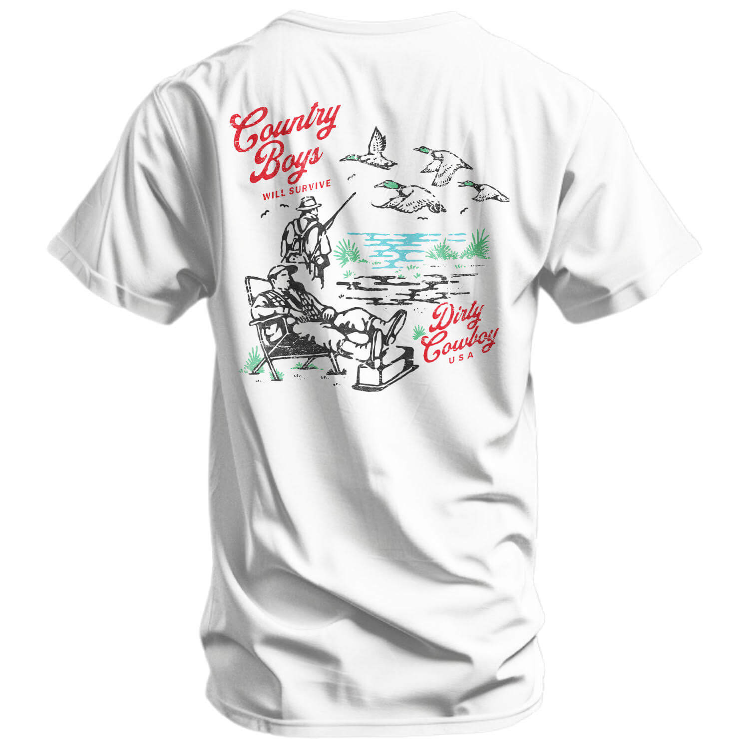 Country Boy's Will Survive Men's T-Shirt - DIRTY COWBOY MFG
#color_white